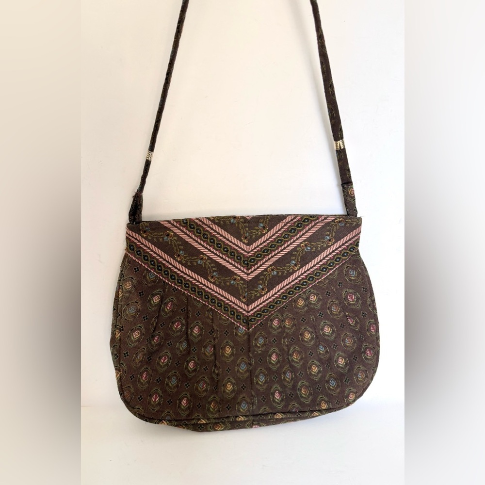 Vintage Theodor 1969s Tapestry Carpet Floral Embroidered Purse Bag